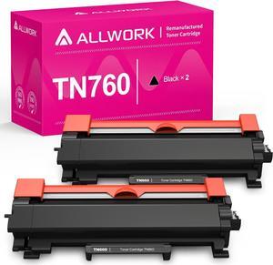 TN760 2-Pack Compatible Toner Cartridge Replacement for Brother TN760 TN730 TN770 Toner for Brother HL-L2350DW HL-L2370DW HL-L2390DW HL-L2395DW MFC-L2690DW MFC-L2710DW MFC-L2717DW MFC-L2750DW