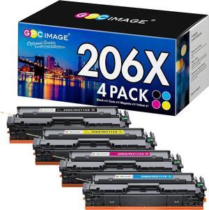 GPC Image 206X 206A Toner Cartridges 4 Pack High Yield (with CHIP) Replacement for HP 206X 206A Toner Cartridges Compatible with Color Laserjet Pro MFP M283fdw M283cdw M255dw M282nw Toner Printer