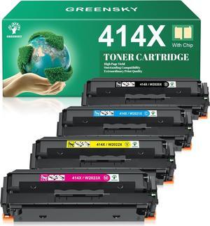 GREENSKY 414X Toner cartridges 4 Pack High Yield Replacement for HP 414A 414X W2020X Toner Compatible with HP Color Laserjet Pro MFP M479fdw M479fdn M454dw M454dn M480f Printer