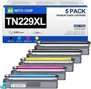 TN229XL TN229 Toner 5 Pack Compatible with Brother MFC-L3780CDW MFC-L3720CDW HL-L3280CDW HL-L3220CDW HL-L3295CDW, TN229XL