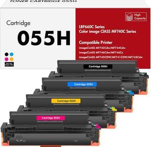 055H 055 Toner Cartridge Set MF743Cdw MF741Cdw Compatible for Canon Cartridge 055H 055 Toner for Canon MF743Cdw MF741Cdw MF745Cdw MF746Cdw Printer High Yield Ink (Black Cyan Yellow Magenta, 4-Pack)