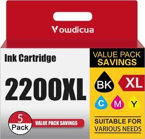 PGI-2200XL Ink Cartridges 5-Pack Compatible 2200 Ink Cartridges Replacement for Canon Maxify 2200XL Ink cartridges Maxify MB5320 IB4120 IB4020 MB5020 MB5420 MB5120 Printer (2BK, 1C, 1M, 1Y)