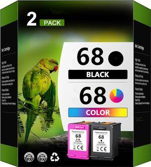 Printer Ink 68 Replacement for HP Ink 68 HP 68 Ink Cartridges HP Printer Ink 68 Black Color Combo Pack Envy 6552e 6555e 6558e 6155e 6152e (2 Pack, 1 Black, 1 Tri-Color)