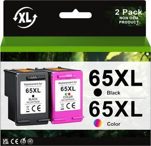 65XL Ink Cartridges Replacement for HP 65XL Ink Cartridges Combo Pack Works with DeskJet 3755 3772 3752 3720 2600 2622 2680 Envy 5000 5055 5058 5052 5010 5014 (1 Black,1 Tri-Color)