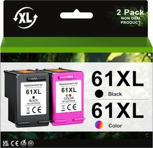 61XL Ink Cartridge High Yield Combo Pack Replacement for HP 61 XL 61 Works for Envy 4500 5530 4502 officejet 4630 4635 Deskjet 1000 1010 1512 (1 Black, 1 Tri-Color)
