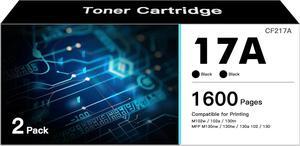 17A Toner Replacement for 17A Toner Cartridge Compatible with Laserjet Pro M102w M130nw M130fw M130fn M102a M130a Pro MFP M130 M102 Series Printer (2 Black)