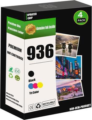 4 Pack 936 Ink Cartridge Replacement for OfficeJet 9120 OfficeJet Pro 9110 9120 9130 OfficeJet Pro Wide Format 9730 Printers (6C3Z5LN)