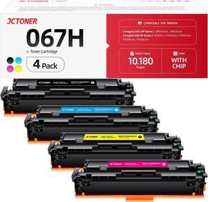 067 067H Toner Cartridge Set MF656Cdw MF654Cdw High Capacity 4-Pack Compatible Replacement for Canon Color imageCLASS LBP632CDW MF653Cdw LBP633CDW MF651CW LBP631CW LBP630C MF650C Printers Ink Black