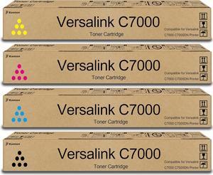 Versalink C7000 Toner Cartridge Compatible for Xerox Versalink C7000 C7000DN C7000N Printer Replacement for 106R03757 106R03758 106R03759 106R03760 Toner Cartridges (4 Pack)