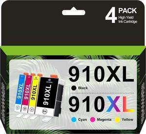 910XL Ink Cartridges for OffcieJet Printers Black/Color 910 Combo Pack Replacement for HP 910 910XL, Compatible with HP 8010 8015 8018 8022, OffcieJet Pro 8020 8025 8028 8030 8035 4-Pack, BK/C/M/Y