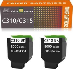 C310 C315 Black 2 Pack Toner Cartridge(with Chip,8000 Pages) Compatible with Xerox C310 C315 C310DNI C310DNIM C315DNI Printer for 006R04364 006R04356 Chip(Black 2Pack)