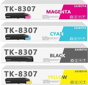 Compatible TK-8307 TK8307 Toner Cartridge Use in Kyocera Mita TASKalfa 3050ci 3550ci 3051ci 3551ci Copystar CS3050ci CS3550ci CS3551ci CS3051ci Printers (BK,C,M,Y,4-Pack)
