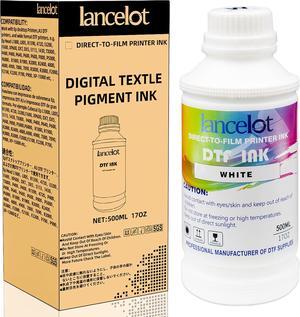 Lancelot Premium DTF Ink 500ML-Vibrant & Durable PET Film Transfer Ink for DTF Printer, Epson Printers Epson ET-8550, XP-15000, L1800, L805, R1390, R2400 for Heat Transfer Printing 500ml(500ml*1,1WH)
