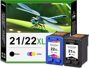 21XL/22XL Ink Cartridges Combo Pack (2-Pack, Black/Tri-Color) Compatible 21 22 21XL 22XL Ink Cartridges Replacement for OfficeJet 4315 J3680 DeskJet F2210 F4180 F380 F300 F4140 D1455 3940 PSC 1410