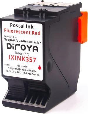 IXINK357 Ink Cartridge High Yield Replacement for Neopost Quadient Hasler IX-3, IX-5, IX-7, IX-7 Pro Series Franking Machine Fluorescent Red Postage Ink