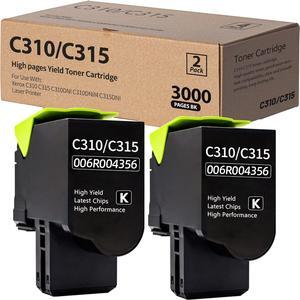 C310 C315 Black Toner Cartridge Compatible for Xerox 006R004356 for Xerox C310 C310DNI C310DNIM C315 C315DNI Laser Printer (2BK,2-Pack)