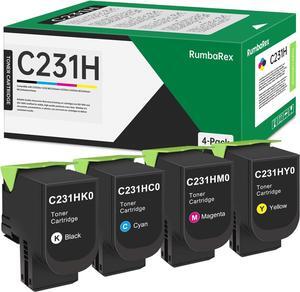 C231HK0 C231HC0 C231HM0 C231HY0 Toner Cartridge High Yield 4-Pack Replacement for Lexmark C2325 Toner Cartridge for C2325dw C2325 MC2325adw C2535dw C2425dw MC2425adw MC2640adwe Printer Ink
