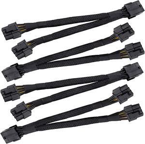 GPU VGA PCI-e 8Pin PCI Express Graphics Video Card GPU VGA 8 Pin Female to Dual GPU 8(6+2) Pin Male GPU 8 pin Splitter Power Sleeved Cable 8 Pin GPU 12-inches (4 Pack) 16 AWG