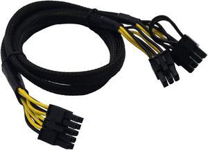 COMeap 10 Pin to 8 Pin(6+2) 6 Pin PCIe GPU Power Adapter Sleeved Cable for Dell Precision 5820 7820 21-inch (53cm)