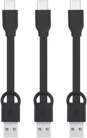 Short USB C to USB A, Type-C Charger Cable Cord PowerLine Keychain 3 Inches Fast Charging Cord Compatible with Samsung Galaxy S20/ S20 Plus/S10/S9/Note 20 Ultra/Google Pixel OnePlus(3 Packs)