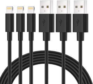 Novtech Black iPhone Charger Cable 3FT 3 Pack MFi Certified Lightning to USB A Cable iPhone Fast Charging Cord Wire for iPhone 14 13 12 11 Pro Max Mini XR XS X SE 8 7 6s 6 Plus 5S 5C 5 iPad Airpod