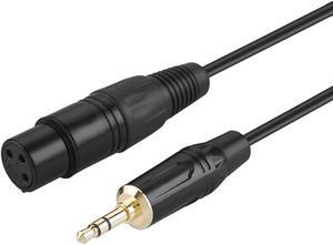 CableCreation 3.5mm (1/8 Inch) Stereo Male to XLR Female Cable, 6 Feet/Black