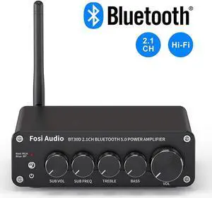 Fosi Audio BT30D Bluetooth 5.0 Stereo Audio Receiver Amplifier 2.1 Channel Mini Hi-Fi Class D Integrated Amp 50 Watt x2+100 Watt for Home Outdoor Passive Speakers/Subwoofer Powered Subwoofer Fosi Audio BT30D Bluetooth 5.0 Stereo Audio Receiver Amplifier 2.1 Channel Mini Hi-Fi Class D Integrated Amp 50 Watt x2+100 Watt for Home Outdoor Passive Speakers/Subwoofer Powered Subwoofer
