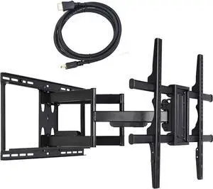 VideoSecu 24 inch Extension Full Motion Swivel Articulating TV Wall Mount Bracket for Most 40"-90" LED LCD OLED UHD Plasma Flat Screen TV with VESA 684x400,600x400,400x400,200x200mm MW480B BCL