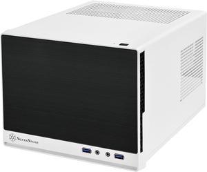 SilverStone Technology Ultra Compact Mini-ITX Computer Case with Solid Front Panel White & Black (SST-SG13WB-Q-USA)