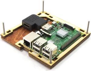Pi Squared - for Raspberry Pi3B+, 3, Pi2 and B+ Wood Frame Clear Tall Height