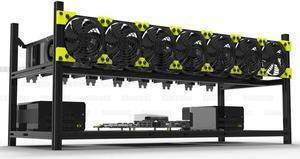 Mining Rig Frame, 8 GPU Aluminum Stackable Open Air Mining Case Computer Frame Rig Ethereum Veddha (8 GPU)