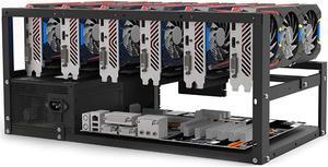 Mhuan Stackable Mining Case Rack for 6/8 GPU Support Motherboard Power Supply Graphics Card Bracket Open Mining Rig Frame ETH/ETC/ZEC Ether Accessory Tools for Crypto Coin Bitcoin