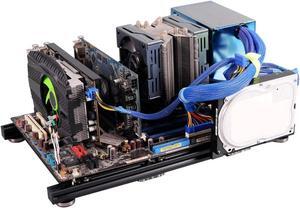 Heayzoki DIY Computer Case,Open Frame Aluminum Alloy ATX Computer PC Case,Good Heat Dissipation,DIY Blocks Frame Computer Case,for Overclocking Testing,Black