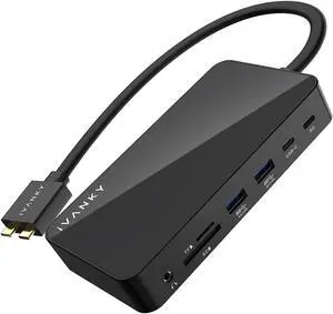 iVANKY USB C Docking Station with 180W Power Adapter for MacBook Pro, 12-in-2 Triple 4K Display Powered Dock for MacBook Pro&Air with 2 HDMI, SD/TF, 6 USB 3.0 Ports, Gigabit Ethernet, 3.5mm Audio