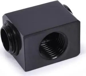 Alphacool Low Profile ES L-Connector Rotary G1/4 OT - G1/4 IT - Deep Black (17578)