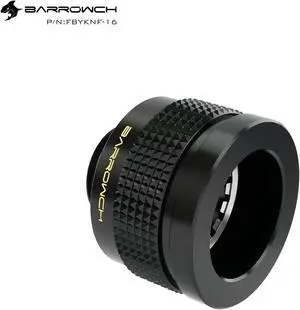 Barrowch G1/4 16mm Rigid Hardtube Wolverine Anti-Sheeding Fitting - Black (FBYKNF-16)