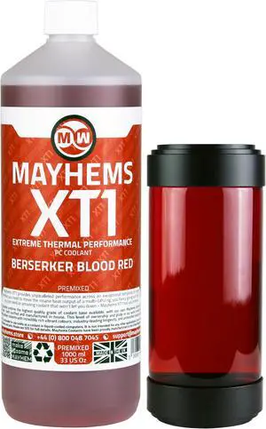 Mayhems - PC Coolant - XT1 Premix - Thermal Performance Series - 1 Liter - Berserker Blood Red (MXTP1LBR)