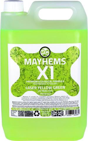 Mayhems - PC Coolant - X1 Premix - Eco Friendly Series - UV Fluorescent | 5 Liter - Laser Yellow Green (MX1P5LYG)