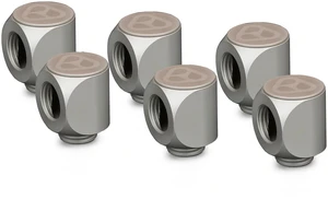 Thermal Grizzly DeltaMate Rotary Fitting - 90° - Matte Nickel - 6 Pack, G1/4, Brass (TG-DM-FIT-6203) Thermal Grizzly DeltaMate Rotary Fitting - 90° - Matte Nickel - 6 Pack, G1/4, Brass (TG-DM-FIT-6203)