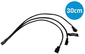 Alphacool Y-Splitter 3-Pin to 3x 3-Pin Cable - 30cm, Black (18693) Alphacool Y-Splitter 3-Pin to 3x 3-Pin Cable - 30cm, Black (18693)