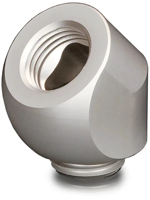 Thermal Grizzly DeltaMate Rotary Fitting - 45° - Matte Nickel, G1/4, Brass (TG-DM-FIT-0215) Thermal Grizzly DeltaMate Rotary Fitting - 45° - Matte Nickel, G1/4, Brass (TG-DM-FIT-0215)