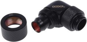 Alphacool G1/4  3/8"ID x 1/2"OD 90Â° Revolvable Compression Fitting - Deep Black (17075)