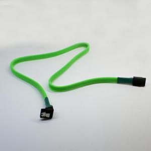 Darkside 45cm (18") SATA 3.0 180Â° to 90Â°  Data Cable with Latch - Green UV (DS-0083)