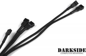 Darkside 3-Pin Dual Push-Pull Radiator Fan Power Y-Cable Splitter (4x Fans) - Jet Black (DS-0099)