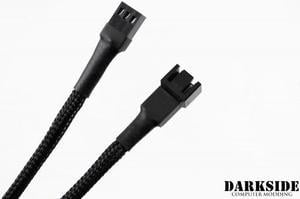 Darkside 3-Pin 40cm (16") M/F Fan Sleeved Cable - Jet Black (DS-0517)