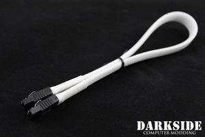 Darkside 30cm (12") SATA 3.0 180Â° to 180Â°  Data Cable with Latch - White (DS-0148)