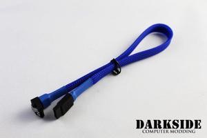 Darkside 30cm (12") SATA 3.0 180Â° to 90Â°  Data Cable with Latch - Blue UV (DS-0079)