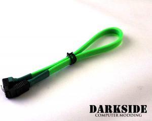 Darkside 30cm (12") SATA 3.0 180Â° to 90Â°  Data Cable with Latch - Green UV (DS-0080)