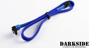 Darkside 45cm (18") SATA 3.0 180Â° to 90Â°  Data Cable with Latch - Blue UV (DS-0082)