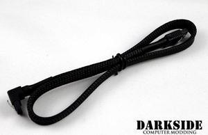 Darkside 45cm (18") SATA 3.0 180Â° to 90Â°  Data Cable with Latch - Jet Black (DS-0088)